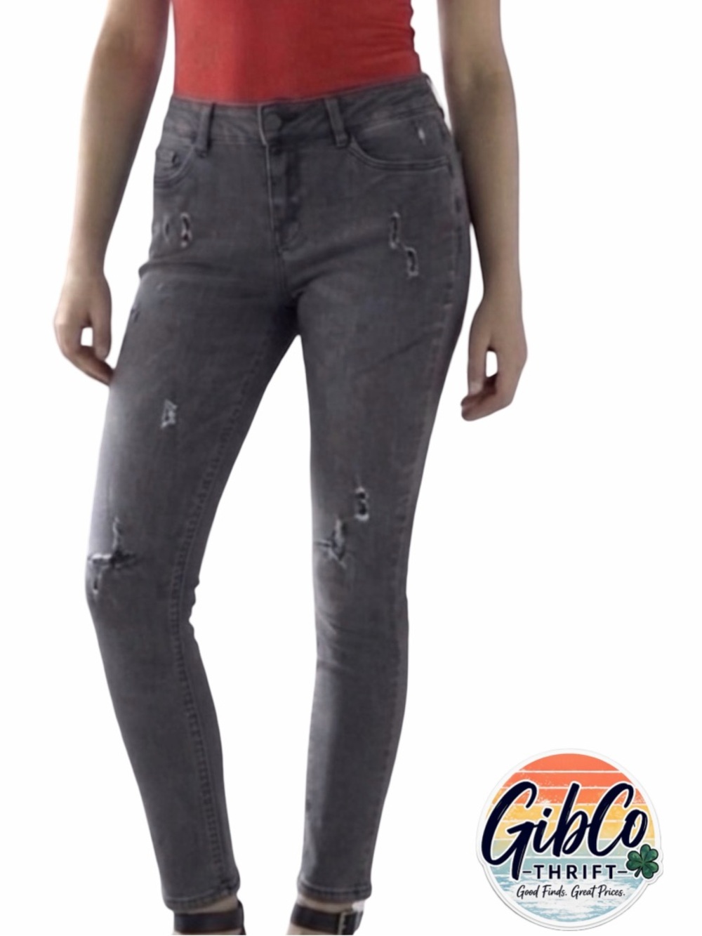 Highway Jeans - Size 7/8 - Ankle Skinny Distressed Black Jeans